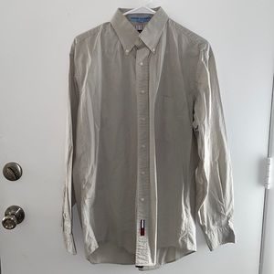 Tommy Hilfiger Summer Chambray Sand or Bone Color Shirt